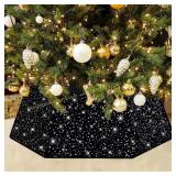 Black Tree Collar Sequin 31.49 Inch Velvet