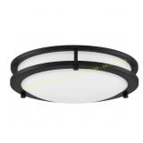 Hampton Bay Flaxmere 12 in. Black LED Flush Mount