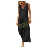 Yeokou Lg Button Down Cotton Linen Jumpsuits