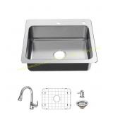 Glacier Bay Bratten 25in. Single Bowl Steel Sink