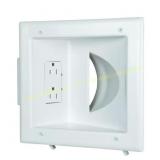 Commercial Electric White Cable Wall Plate