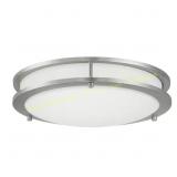 Hampton Bay Flaxmere 14 in. Nickel LED Flush Mount