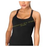 Padded Strappy Tank with Built-in Bra, size M