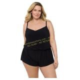 AquaGreen Lg V-Neck Romper Swimsuit