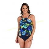 Indigo Vineyard High Neck Underwire Tankini Sz 16