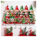 Moucuny Elf-Shaped Stocking Holders, 6 Hangers