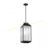 Luminosa 9in 3-Light Black Glass Lantern Pendant
