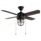 Hampton Bay Cedar Lake 44in LED Ceiling Fan, Black