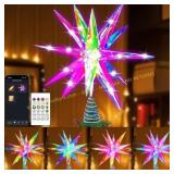 Christmas Star Tree Topper, 15.8" LED Light