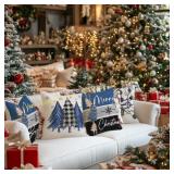 GEEORY Merry Xmas Pillow Covers 20x20 Set 4
