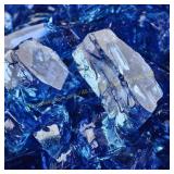 Deep Sea Blue Fire Glass, 10lb, 1/2 in