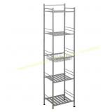 Slat Style 14x11x58.5 in. Towel Tower Nickel