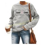 Women Christmas Candy Cane Sweatshirt size M