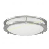 Hampton Bay Flaxmere 12 in. LED Flush Mount, Nicke