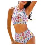 Cerburny High Waisted Bikini Set 2 Piece Sz s