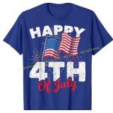 Patriotic US Flag 4th July T-Shirt youth L