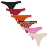 Cotton Thong Underwear, Pack of 6, Medium