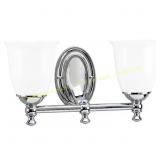 Victorian 2-Light Chrome Opal Vanity Light