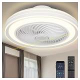 Ltemziiy 20in. Indoor White Caged Ceiling Fan
