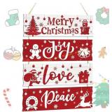 Geelin 4pcs Christmas Wood Hanging Signs