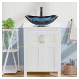 Puluomis 24x19x45 in. Single Sink Vanity in White