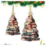 2ct Ornament, Acrylic Flat Books Stacked