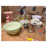 McCoy Vase, Vintage Bowls, Mugs, Pitcher + Glasses