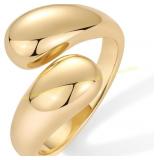 PAVOI 14K Gold Plated Chunky Twist Ring