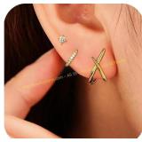 14K Gold Flat Back Hoop Earrings