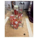 Coca Cola Glasses, Straw + Napkin Holder