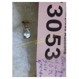 Blue topaz and diamond 10k gold pendant