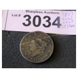 1817 large cent with 13 stars