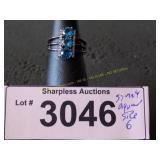 Simulated aquamarine ring  Size 6