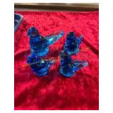 4ct Glass Birds/Paperweights