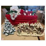 Lighted Tree + Village, Holiday Decor