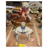 Rooster + Pig Cookie Jars, Piggy Bank, Kettle