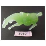 Vintage green jade glass horse