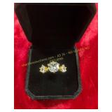 Ladies Multi Clear Stoned Ring Size 6