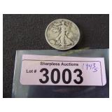 1943 S Walking Liberty silver half dollar
