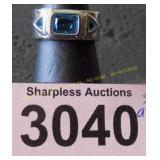 Simulated aquamarine ring  Size 7