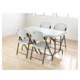 Folding Chair,12 in. Back H,Platinum,PK4 Chairs on