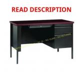Alera Steel Desk, 45" x 24" x 29.5", Mahogany