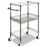 Alera Wire Rolling Cart, 28w x 16d x 39h