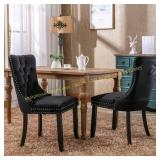 Unbranded Black Tufted Dining Chairs, Set of 2