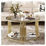 Harper & Bright 31.5in Tempered Glass Coffee Table