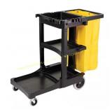 Rubbermaid Janitorial Cart with Yellow Vinyl Bag
