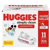 704 Ct. Huggies Simply Clean Unscented Wipes