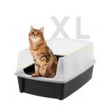 IRIS USA XL Open Top Cat Litter Box, Black