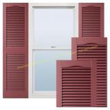 Louver 12x36 Vinyl Shutters, burgundy