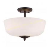 Darcy 14.5 in. 3-Light Bronze Semi-Flush Mt